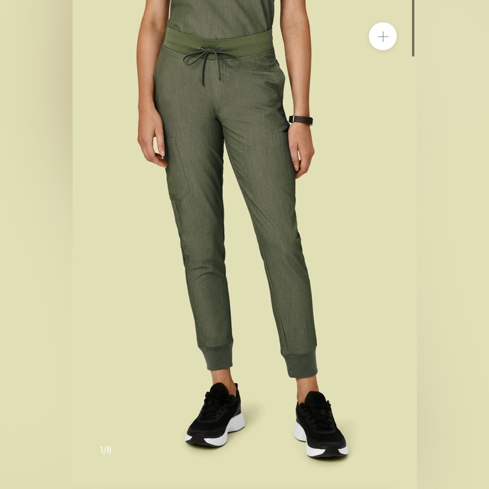 Heather Olive Green jogger scrub pants